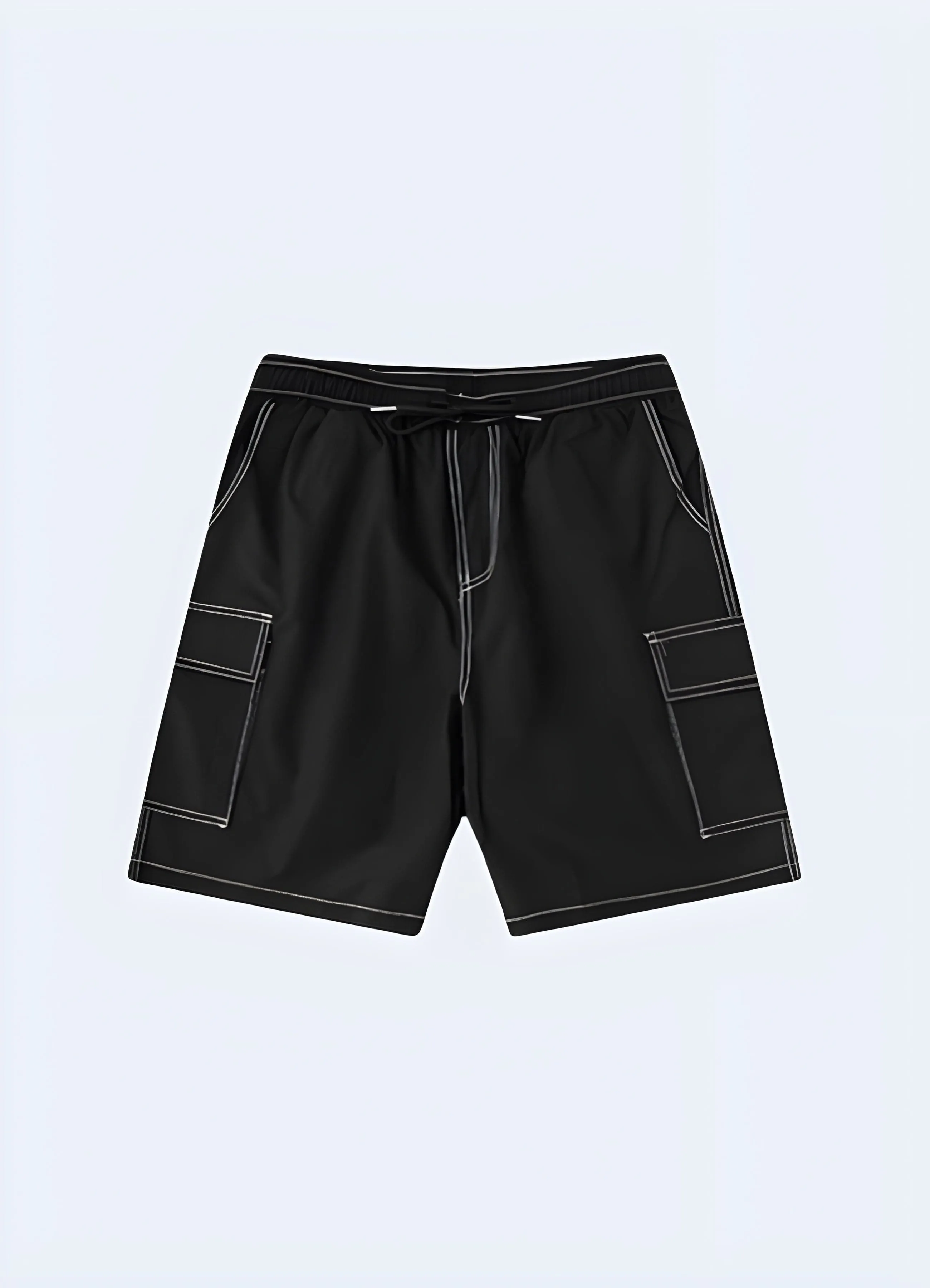 Black Shorts White Stitching