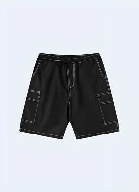 Black Shorts White Stitching