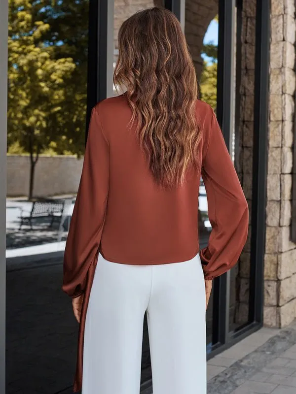 Casual V-neck trendy streamer top women