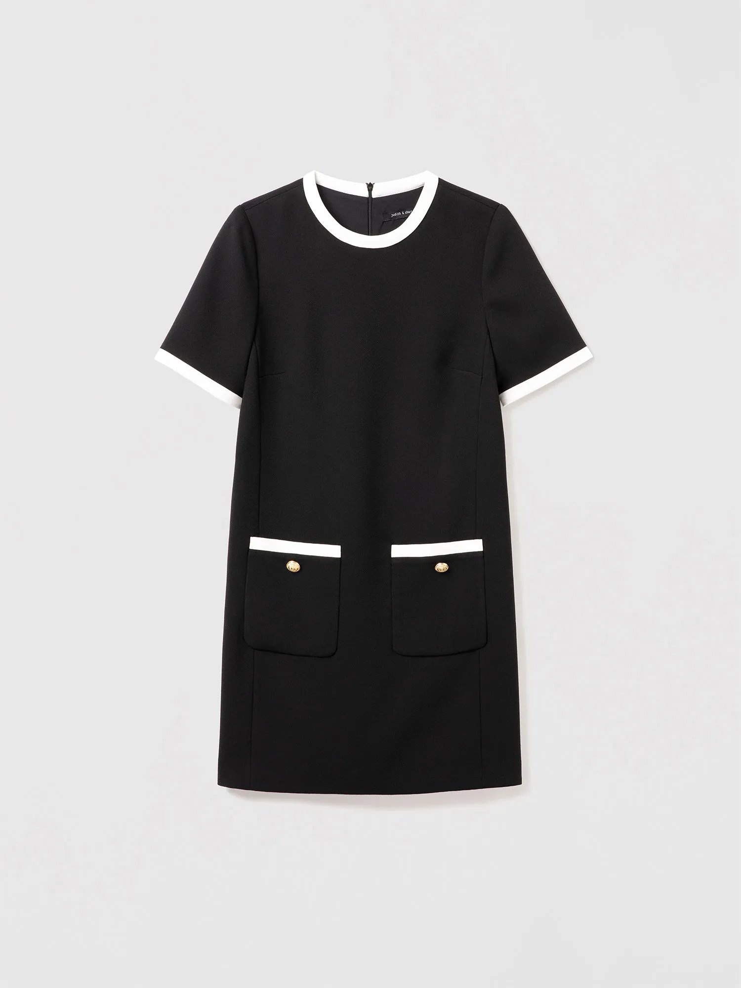 Contrast combo shift dress