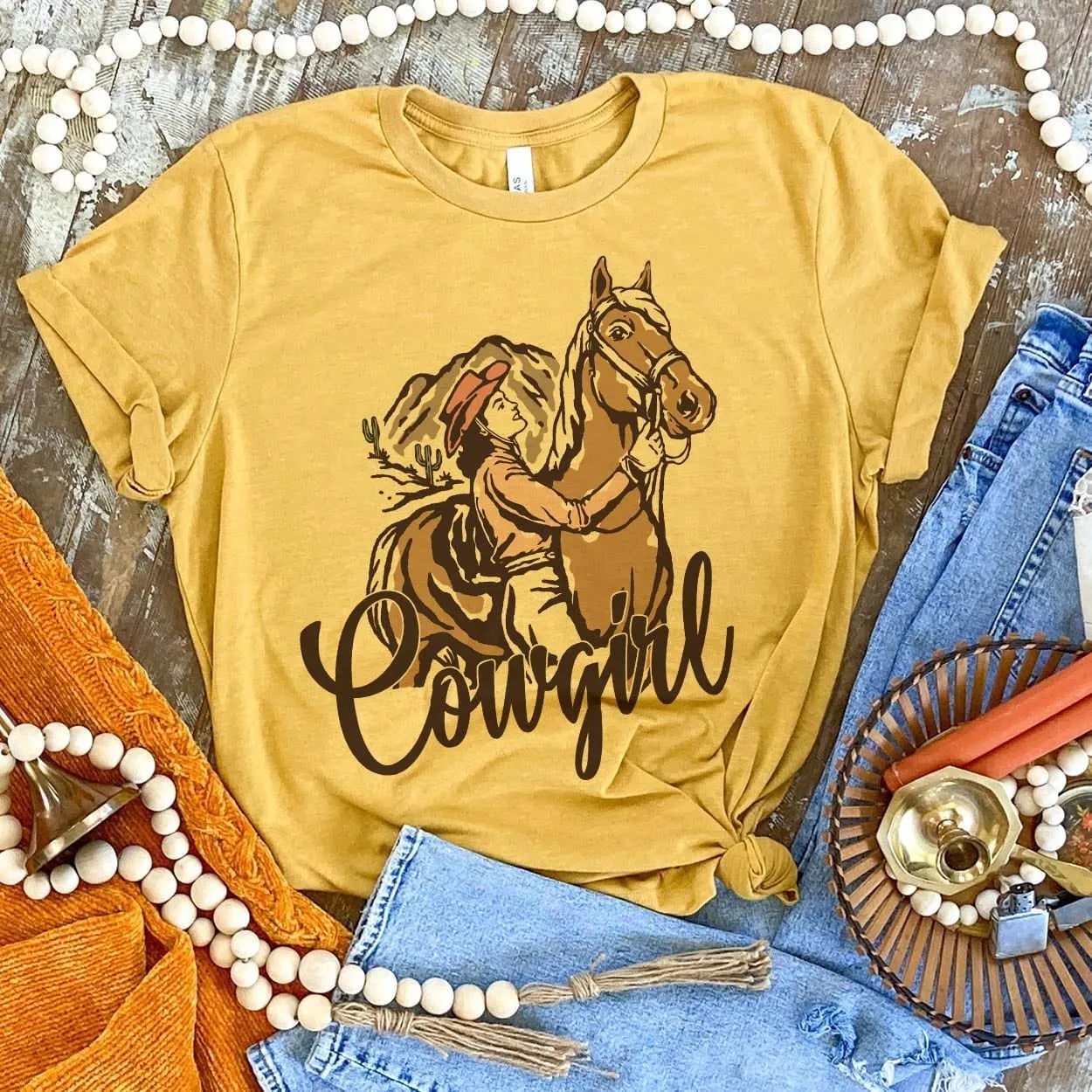 Cowgirl Ridin' Graphic Tee (made 2 order) LC