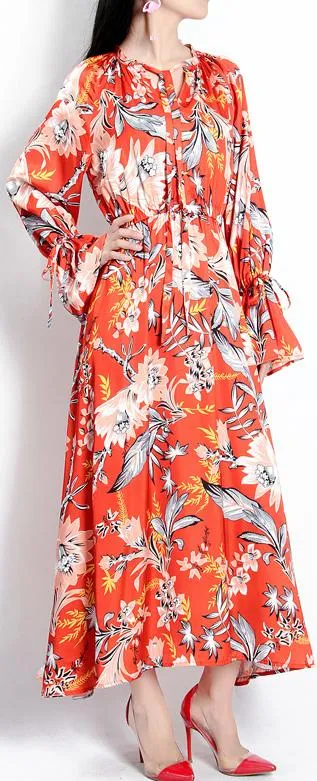 Floral Print Silk-Blend Dress