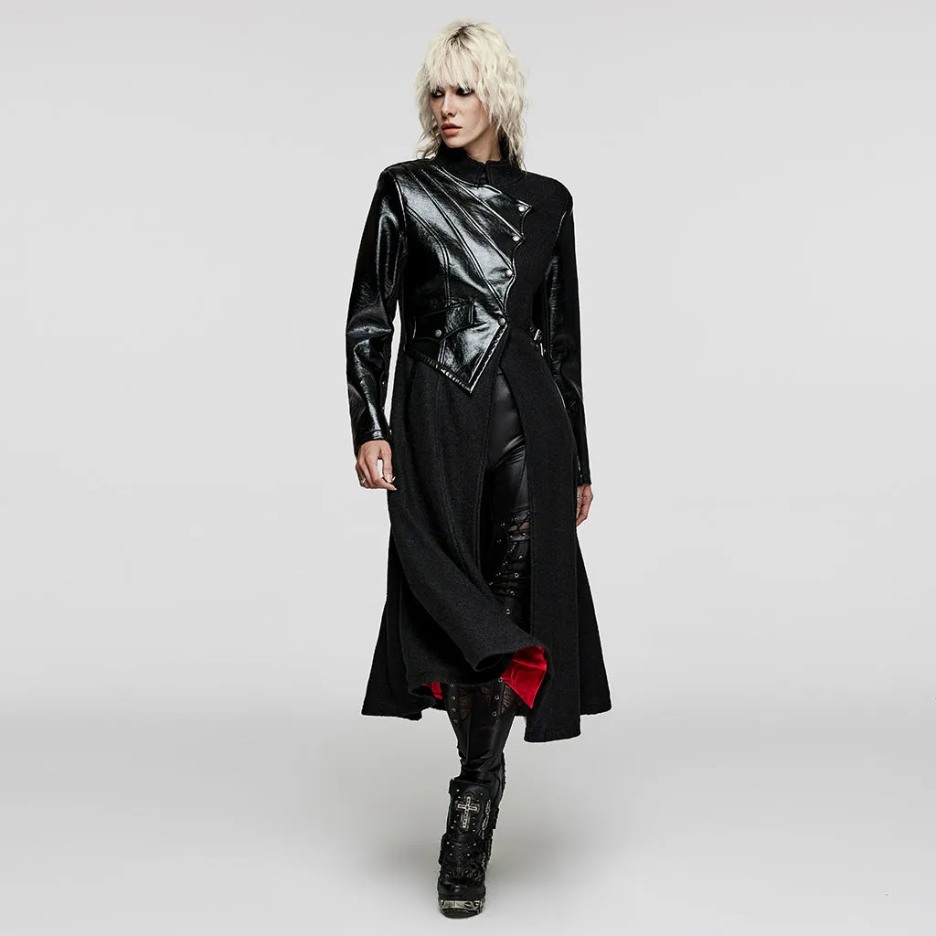 Gotham Glam PU Trench Coat