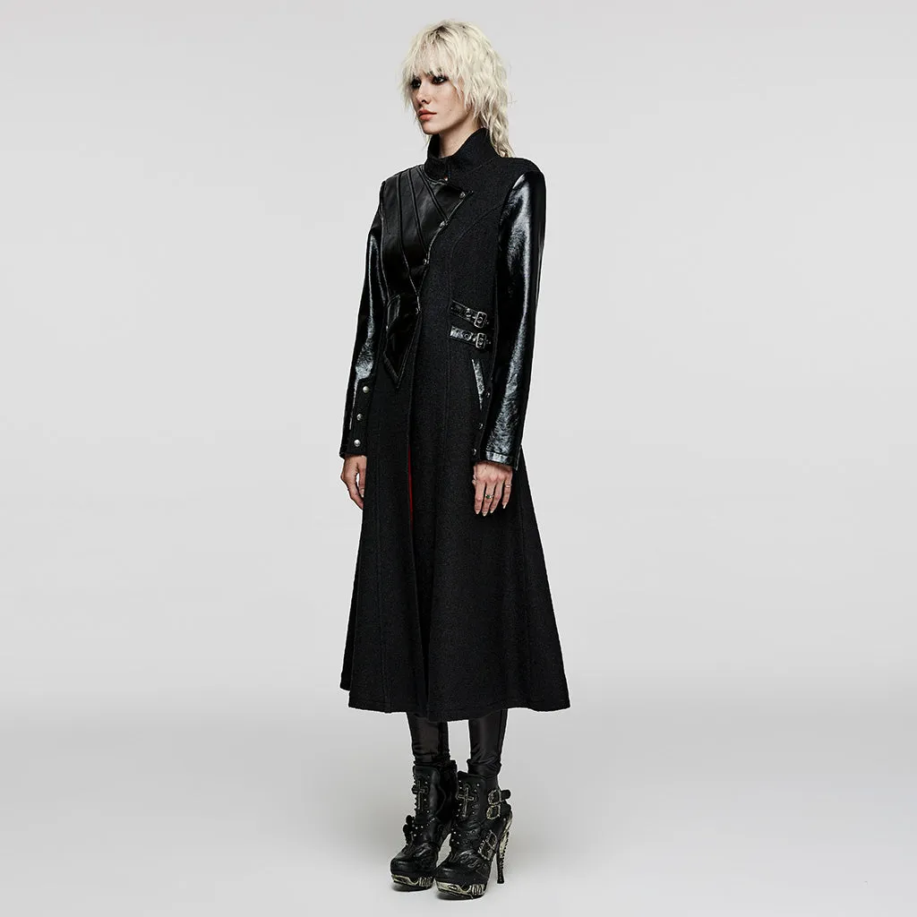 Gotham Glam PU Trench Coat