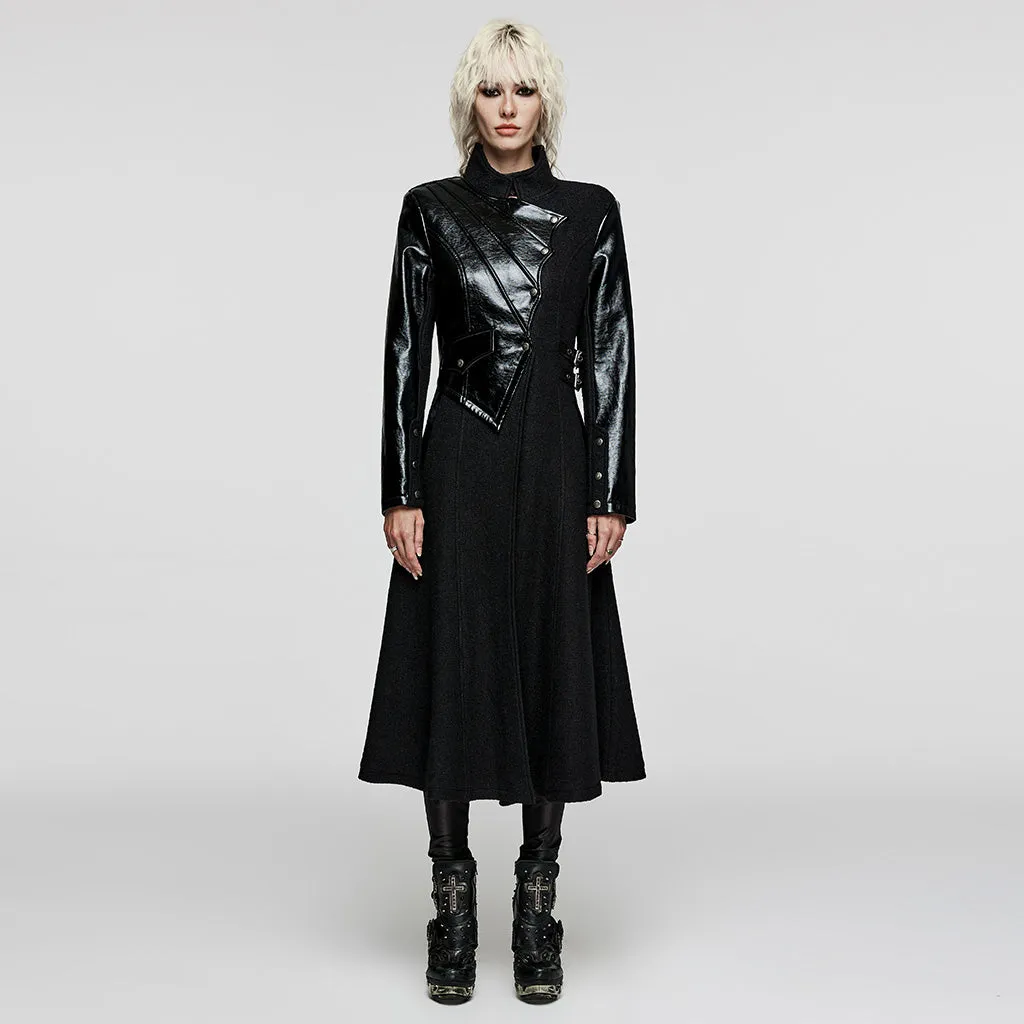 Gotham Glam PU Trench Coat