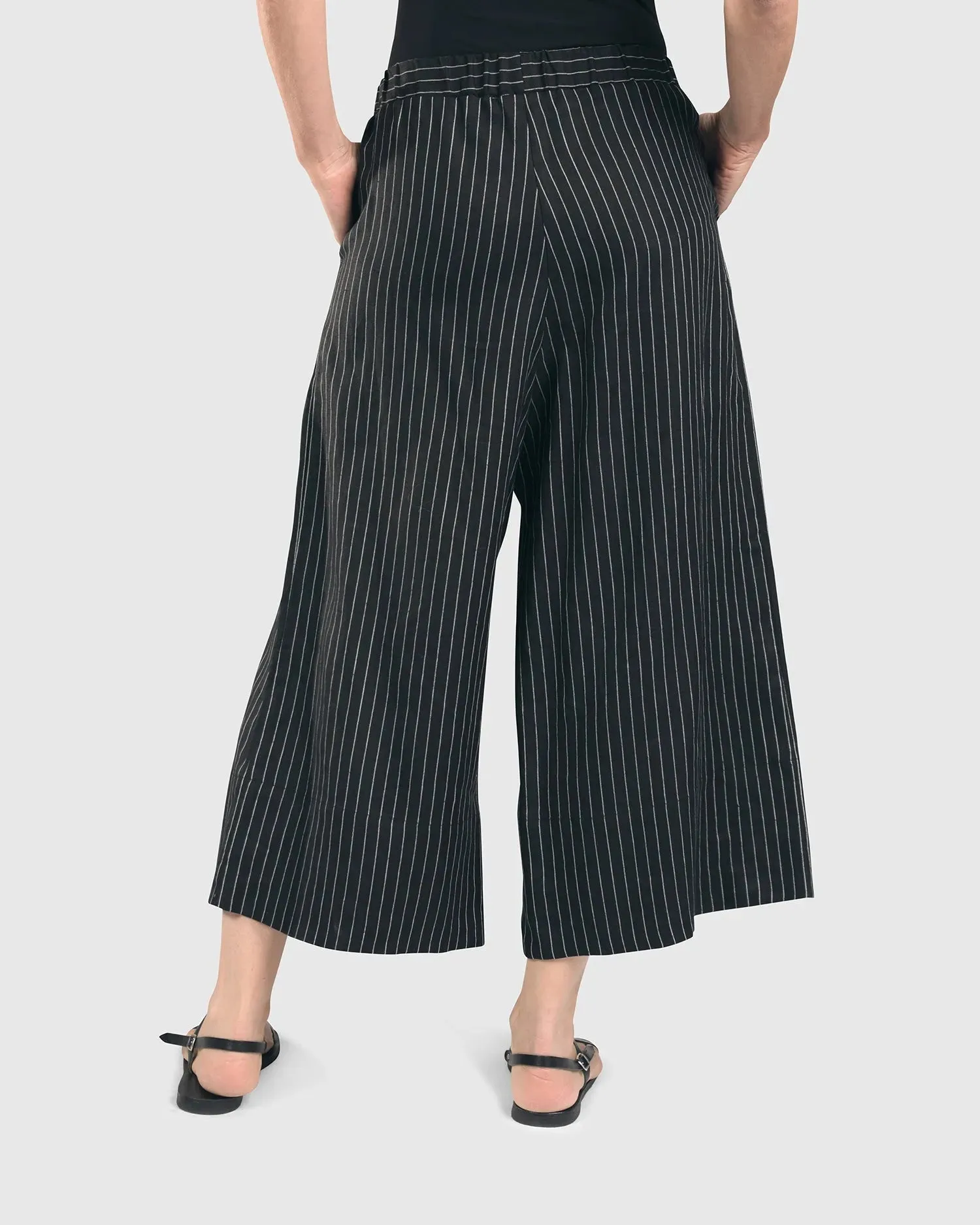 Linea Palazzo Crop Pants, Black