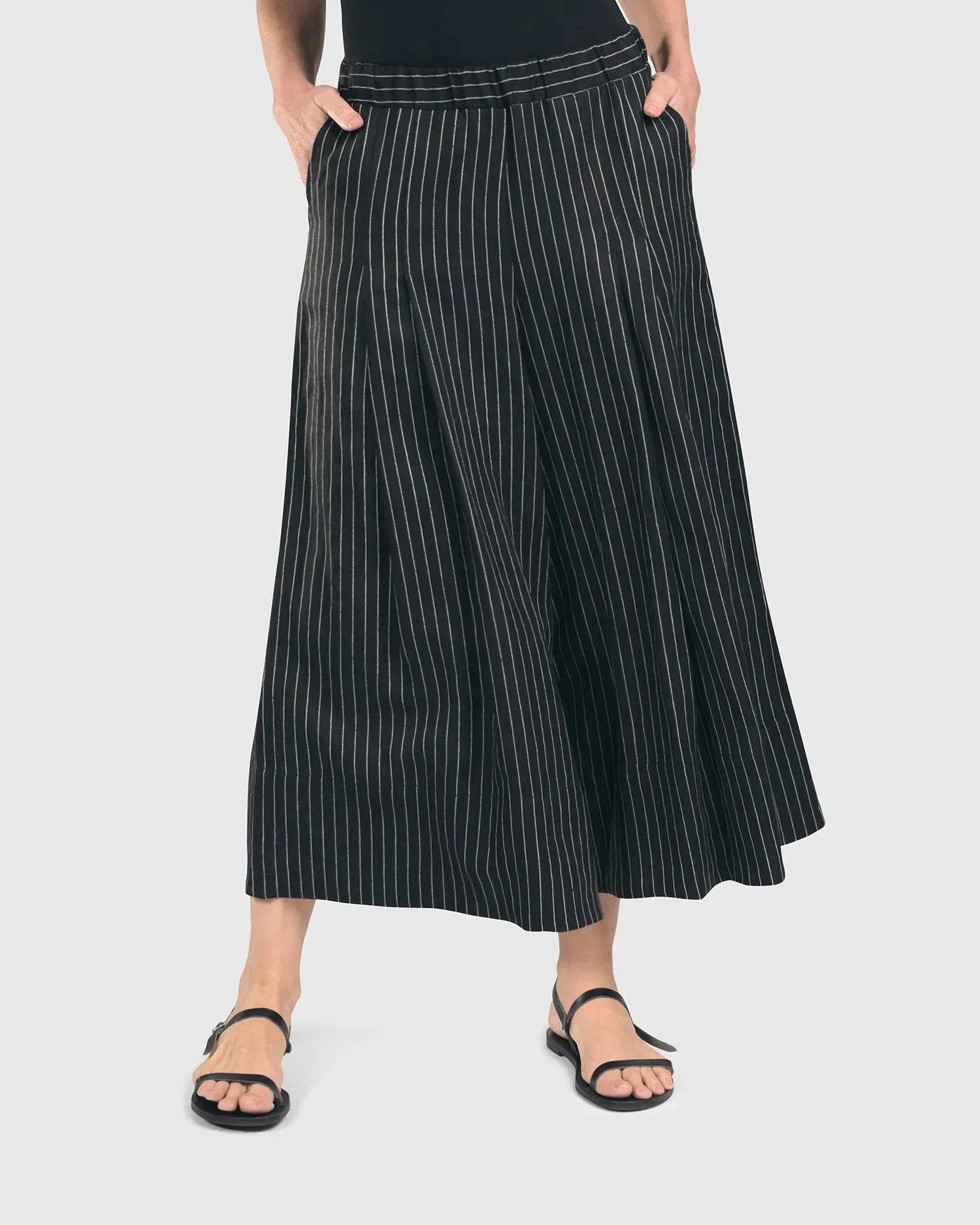 Linea Palazzo Crop Pants, Black