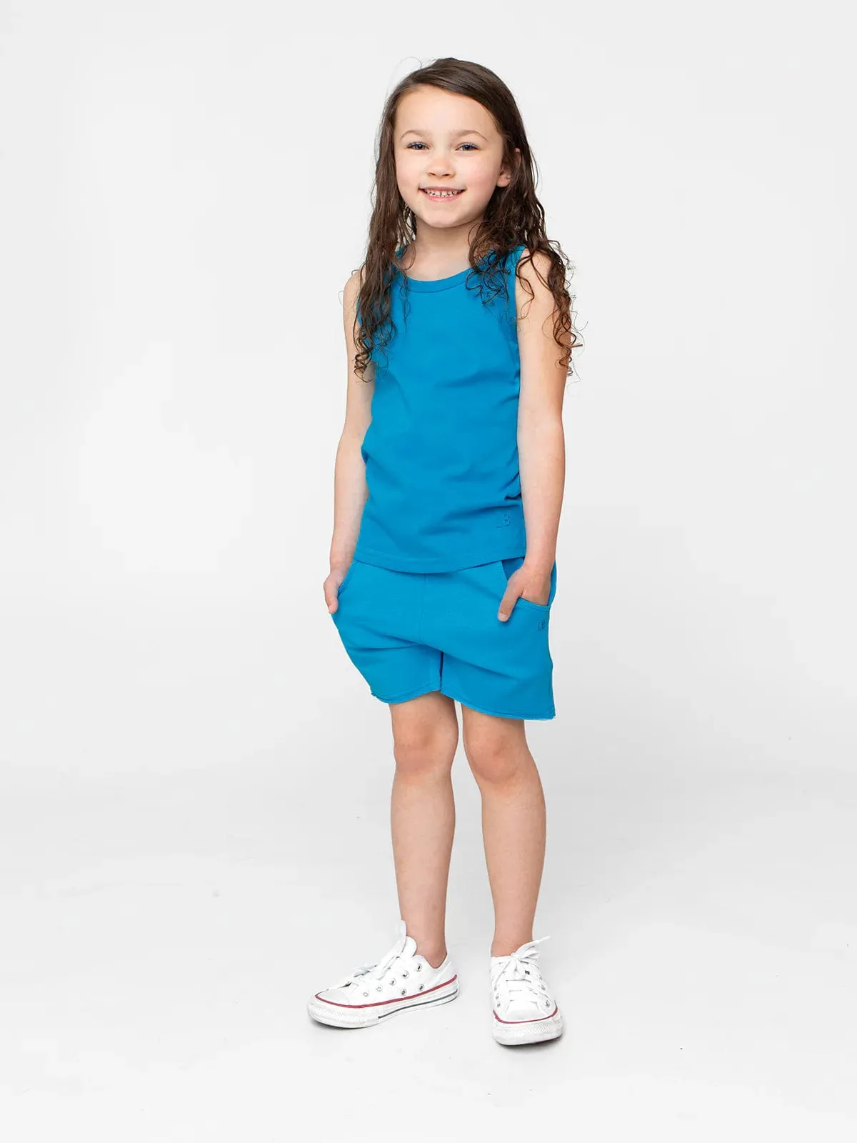 Little Bipsy | Raw Edge Harem Short - Electric Blue