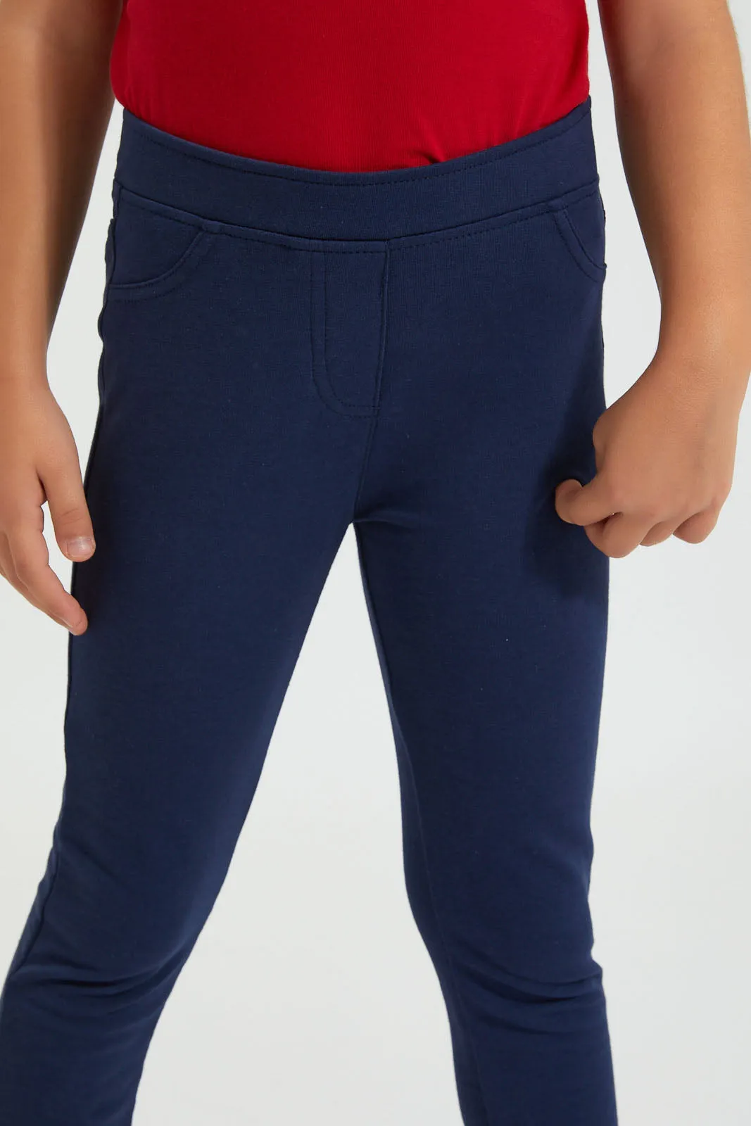 Navy Knitted Jegging