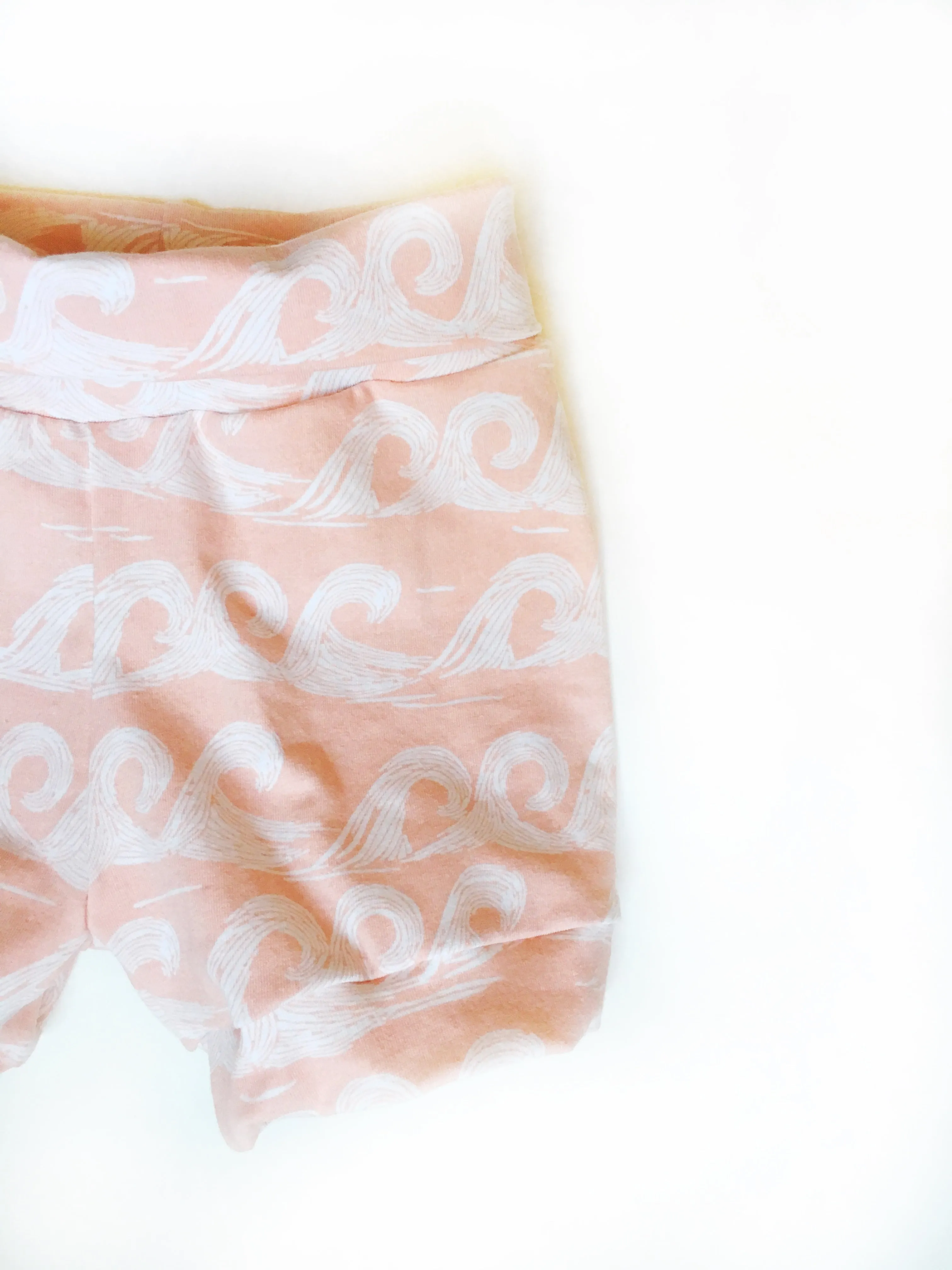 Pink Wave Harem Shorts, Grow-With-Me