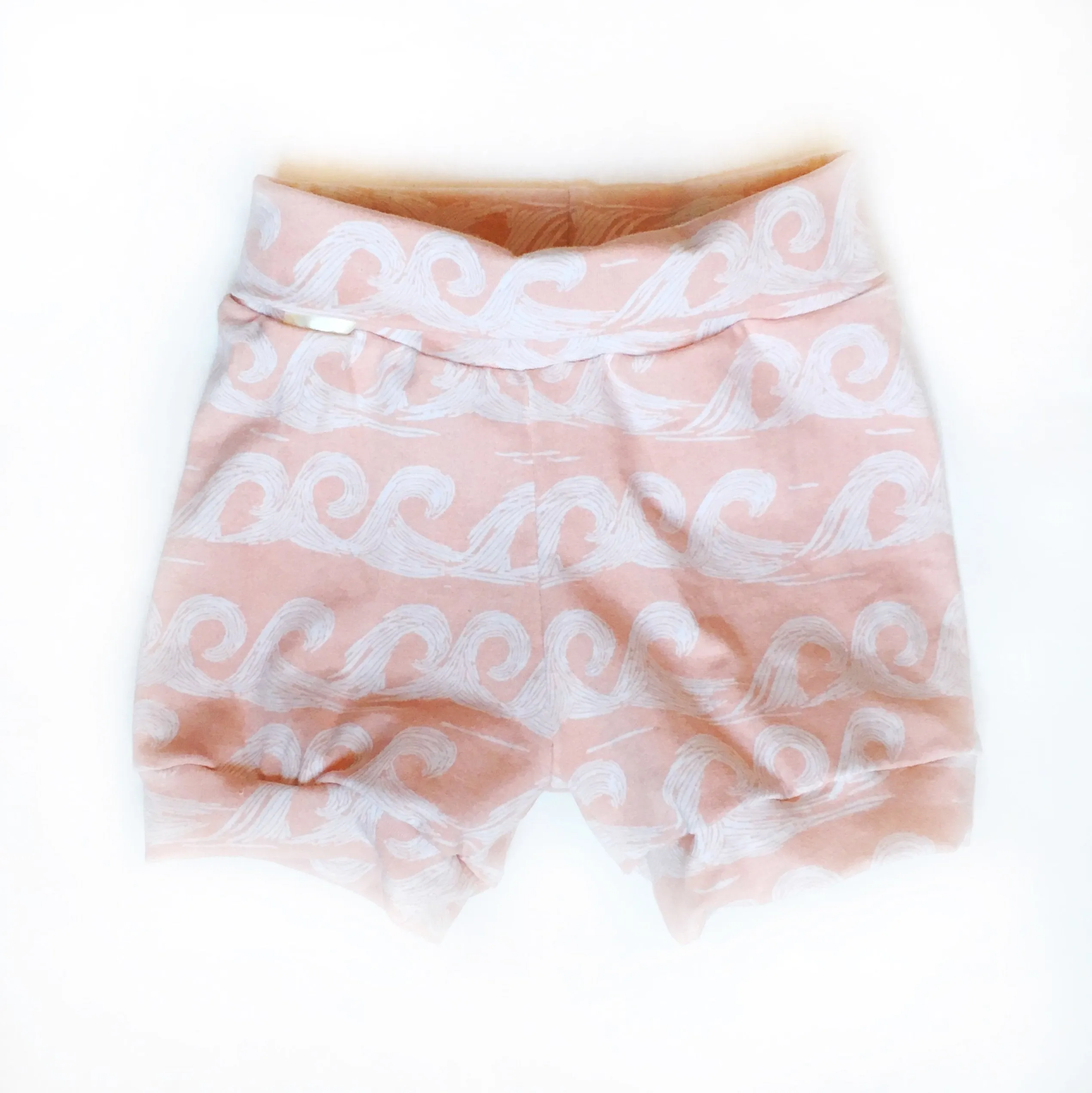 Pink Wave Harem Shorts, Grow-With-Me