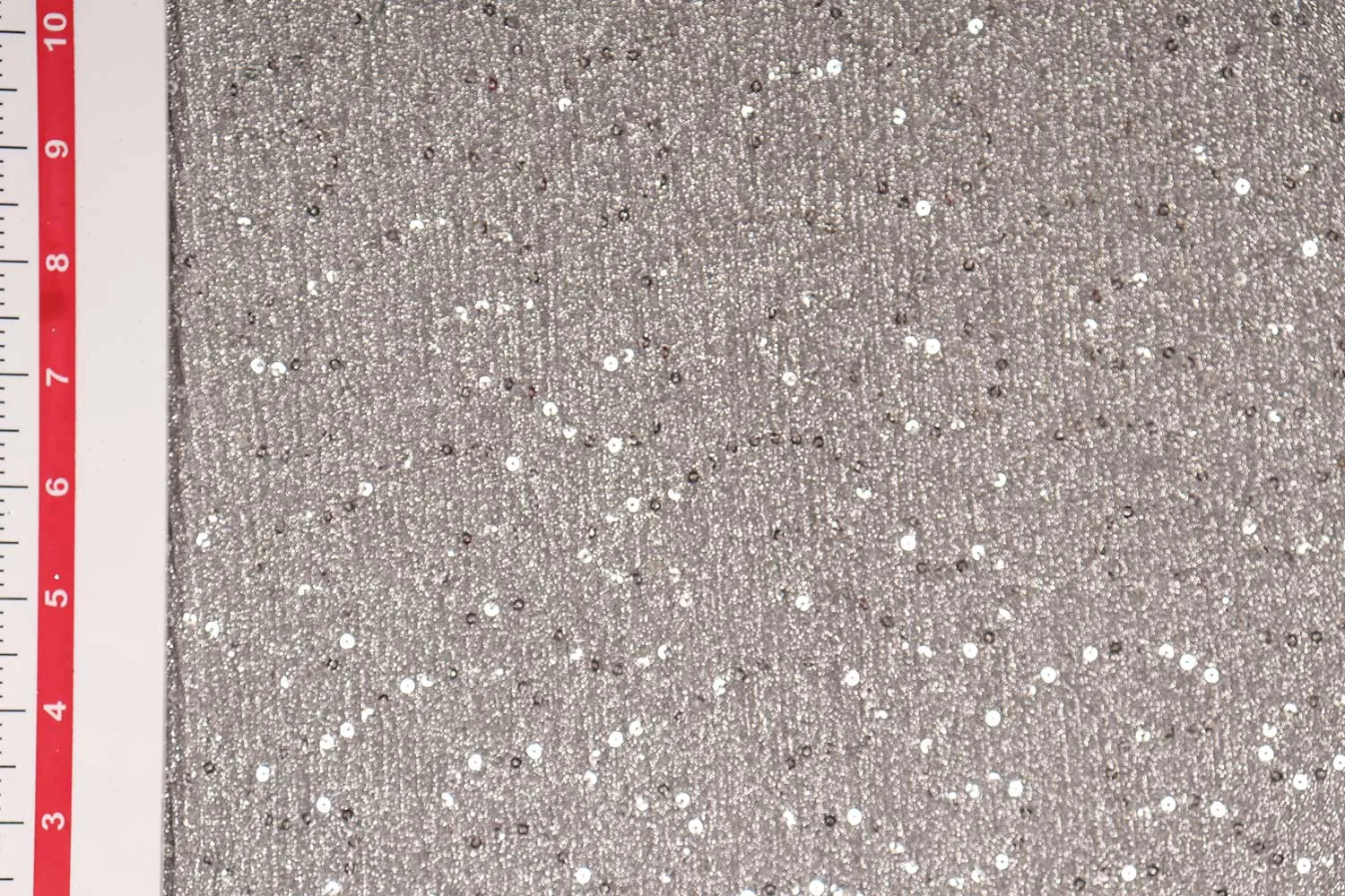 Silver Crushed Sequin Knit Fabric