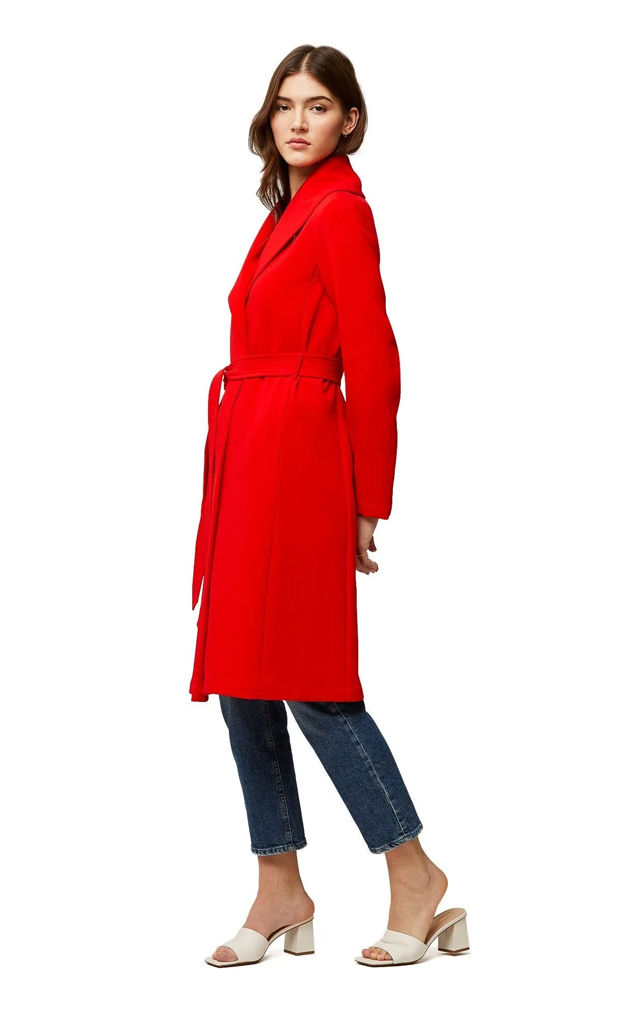 Soia & Kyo Lexie Trench Coat with Shawl Collar- Cayenne