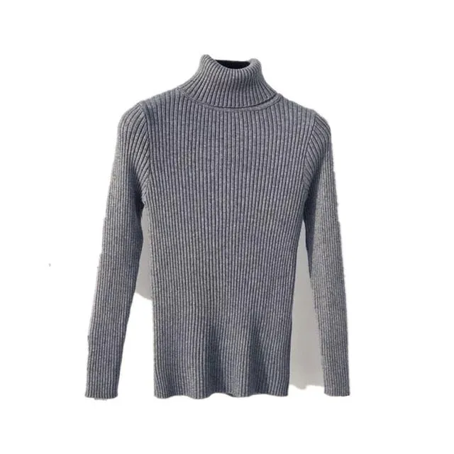 Spring Knitted Turtleneck Casual Pullovers