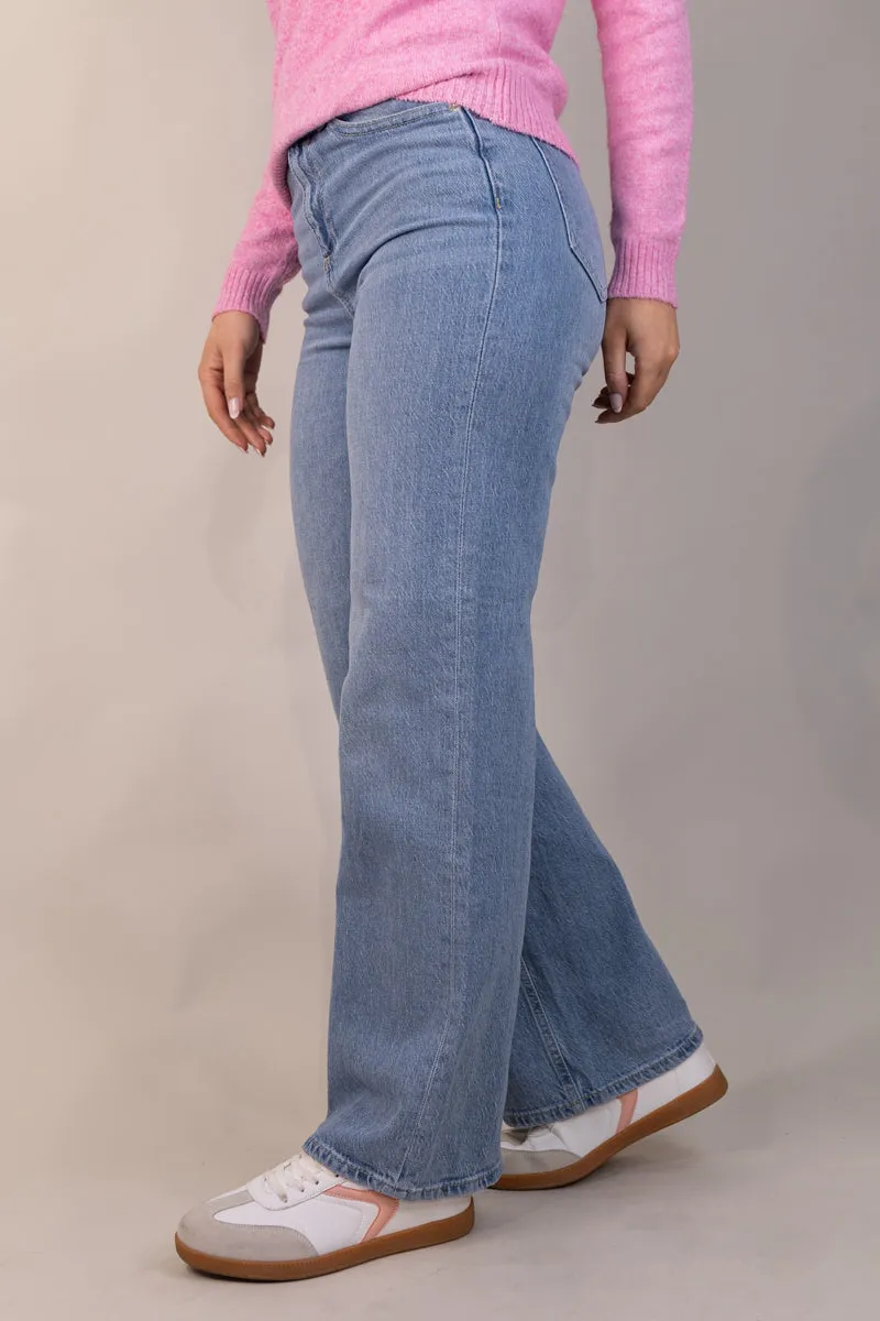 Tessa Medium Blue Denim Wide Leg Jean