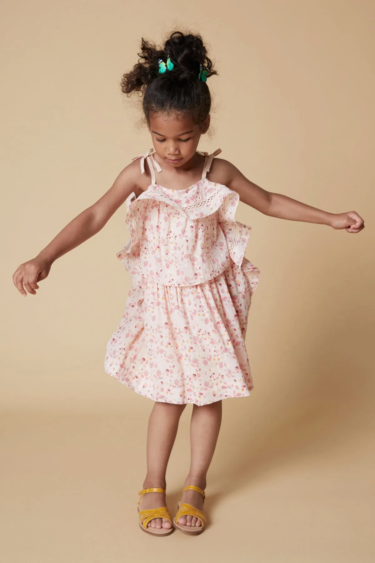 Velveteen Lois Girls Dress - Pink Floral (Size 10 left)