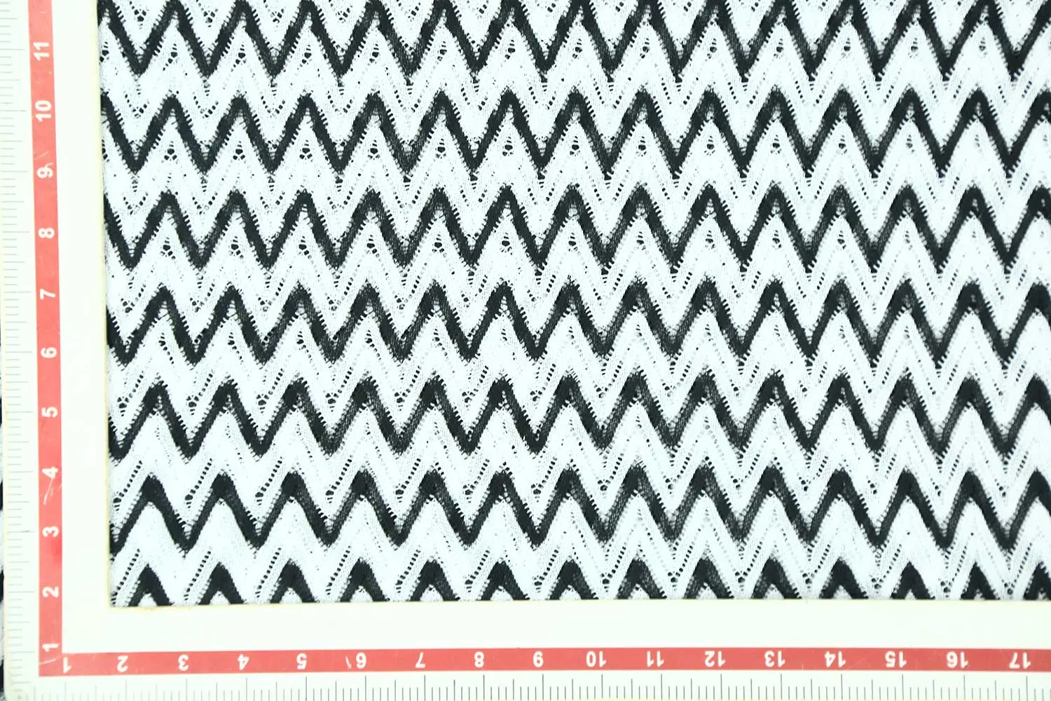 White & Black Fancy Knit Fabric