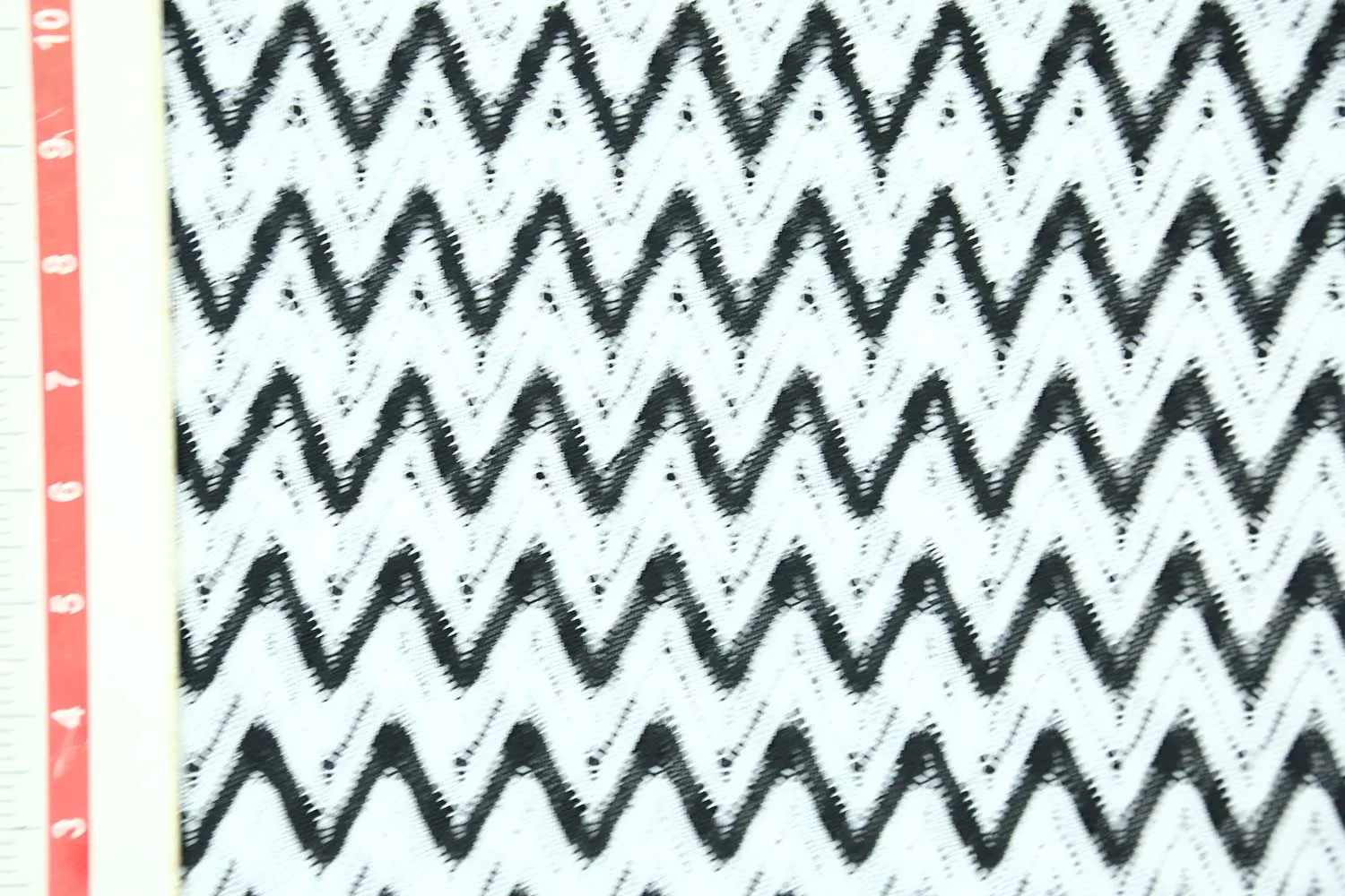 White & Black Fancy Knit Fabric