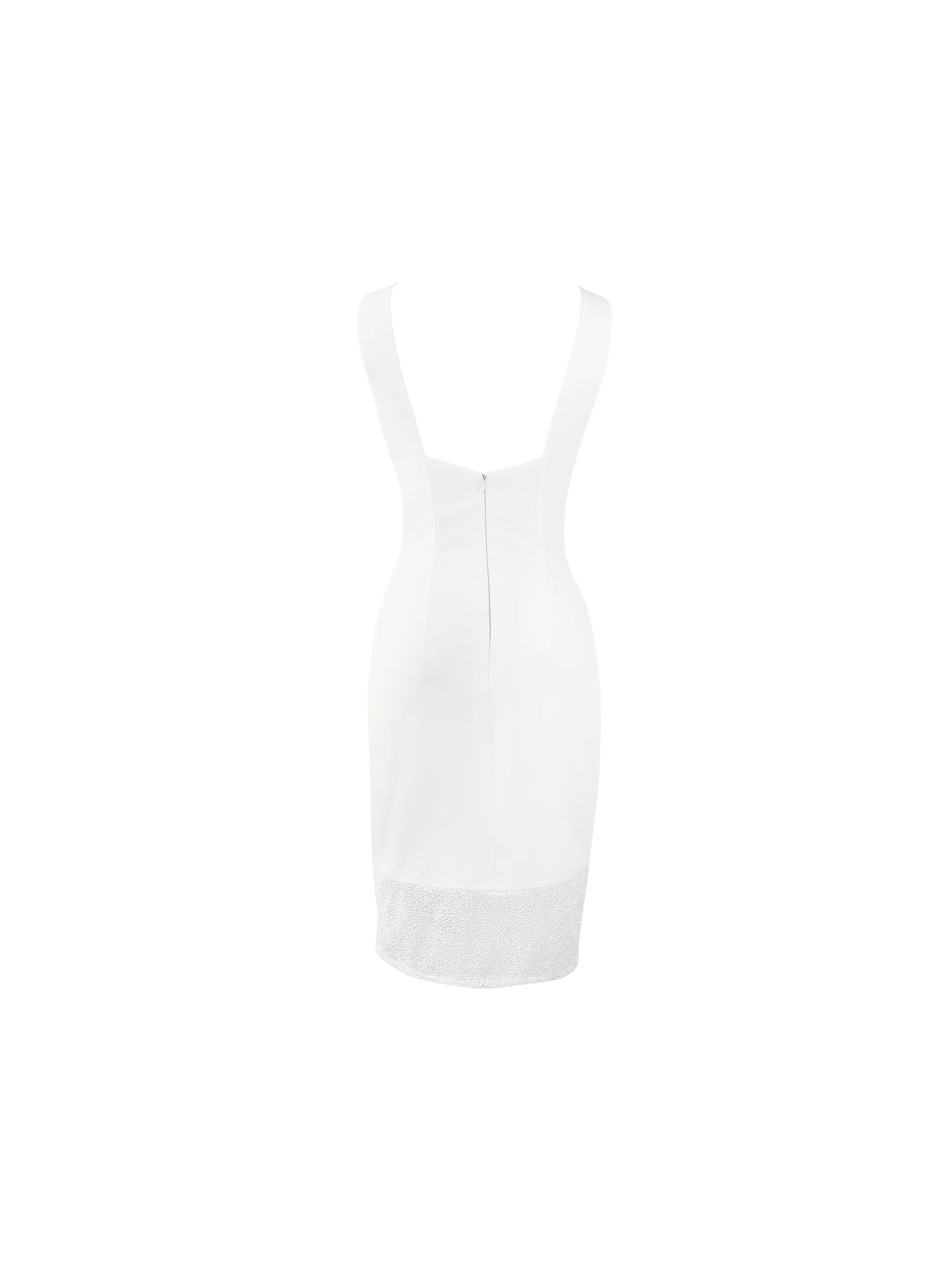 Zoey lace panelled white shift dress